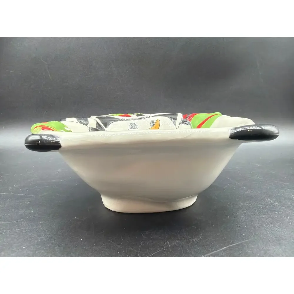 Fitz & Floyd Frosty’s Frolic Snowman Snack Bowl 2011 NIB Christmas Holiday